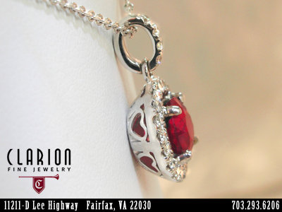 Custom Ruby Pendant, Clarion Fine Jewelry, Fairfax, DC, Northern VA