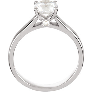 Solitaire Cathedral-Style Engagement Ring, front view