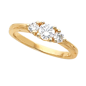 Engagement Ring, Round-Cut Three Stone