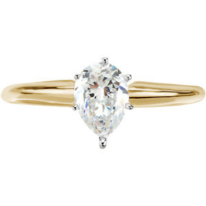 6-Prong Pear-Shape Solitaire Mounting, yellow/white gold