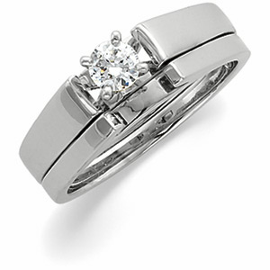 Solitaire Cathedral Engagement & Wedding, White Gold, Platinum, Palladium