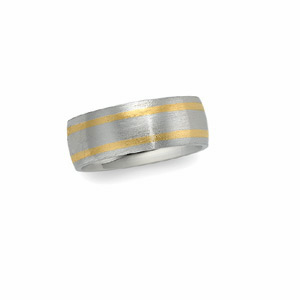7mm Two-Tone Wedding Band, woman's ring