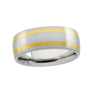 7mm Two-Tone Wedding Band, men's ring