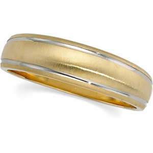 6mm Two-Tone Tapered Design Band, men's ring