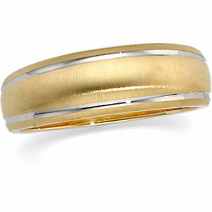 6mm Two-Tone Tapered Design Band, women's ring