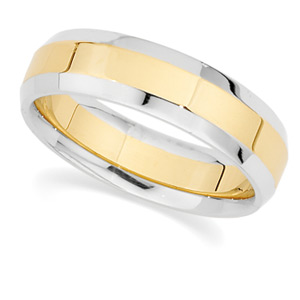 6 mm Two-Tone Wedding Band, man's ring