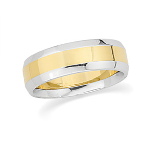 6 mm Two-Tone Wedding Band, woman's ring