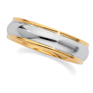 6mm Two-Tone Wedding Ring, , Men's