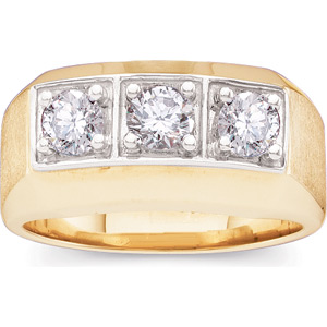 1 ct tw Gent's Diamond Ring, yellow gold