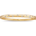 Diamond, Yellow Gold Bangle Bracelet