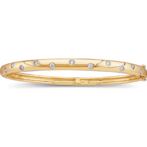 Diamond, Yellow Gold Bangle Bracelet