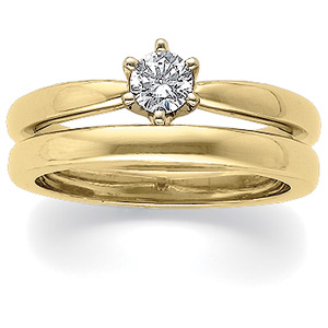 Diamond Solstice Solitaire® with Bombé Shank, 18K yellow gold