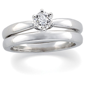 Diamond Solstice Solitaire® with Bombé Shank, 14K white gold