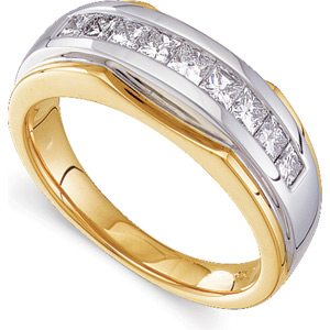 1 ct tw Two Tone Diamond Men's Ring