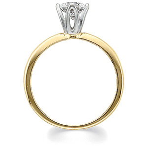 Round Tulipset® Diamond Solitaire, yellow gold, side view