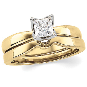 Princess-Cut Diamond Solitaire Tulipset® Ring, yellow gold