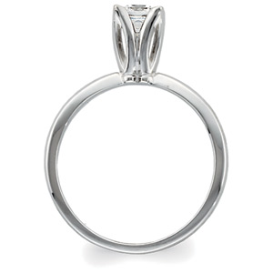 Princess-Cut Diamond Solitaire Tulipset® Ring, white gold