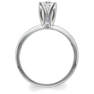 Princess-Cut Diamond Solitaire Tulipset® Ring, white gold