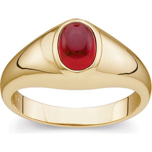 Gent's Mozambique Garnet Cabochon Ring