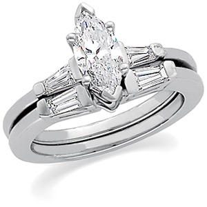 Semi-Mount Engagement Ring, Wedding Band, Platinum
