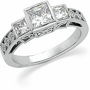 Filigree Engagement Ring, Semi-Mount