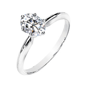 6-Prong Oval Moissanite Solitaire,