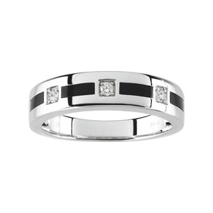 Gent's Diamond & Onyx Wedding Band