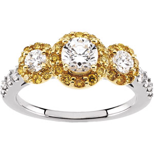 Yellow & White Diamond Engagement Ring