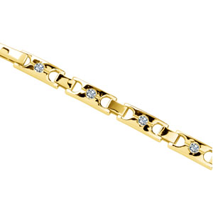 Men's 14K Gold and Diamond Bracelet