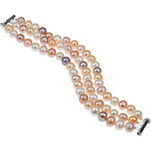 Freshwater Cultured Pearl Triple Strand Bracelet