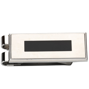 Money Clip, Stainless Steel and Black Enamel