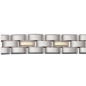 Men's Stainless Steel & 14K Bracelet, close up