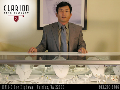 Young Choo, co-owner and expert gold and platinumsmither at Clarion Fine Jewelry. Custom handcrafted jewelry, custom engagement rings.