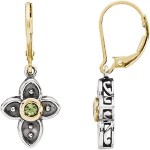 Peridot Cross Earrings