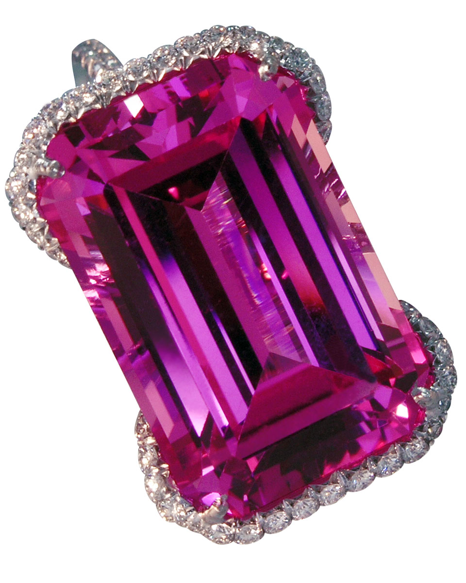 Pink Stone with Pave Diamonds, Clarion Fine Jewelry, Fairfax, VA