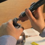 Rami Kanazeh, co-owner of Clarion Fine Jewelry, specializes in the precise art and science of setting stones.