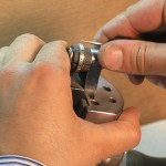 Rami Kanazeh, co-owner of Clarion Fine Jewelry, specializes in the precise art and science of setting stones. Custom jewelry by Clarion Fine Jewelry.