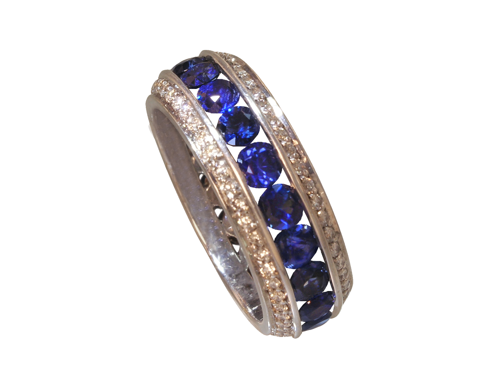 Sapphire and Diamond Eternity Band