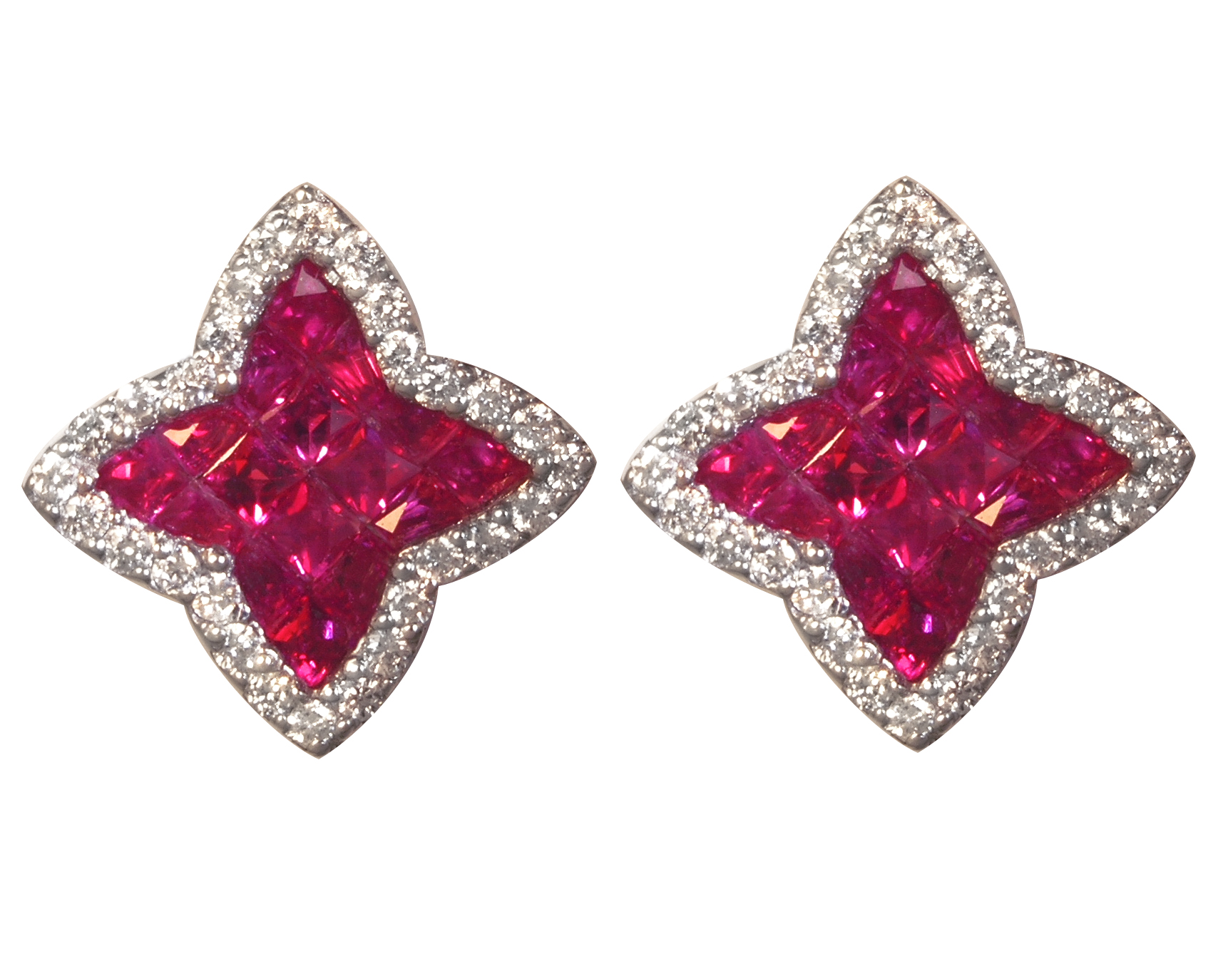 Ruby and Diamond Pave Earrings