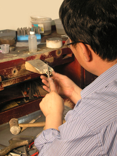 Young Choo, co-owner and master platinum and metalsmither.